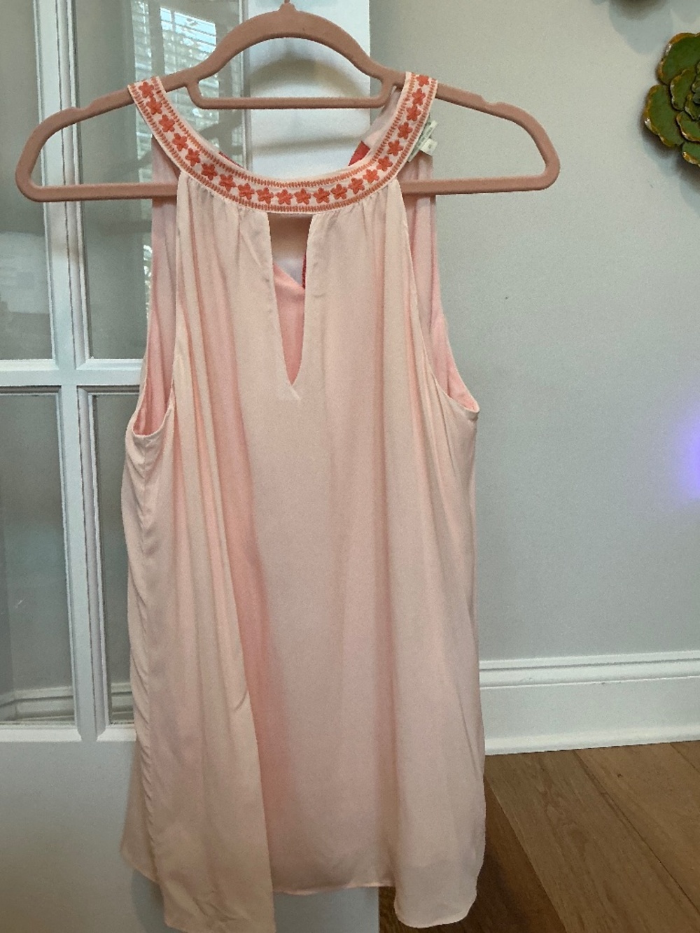 Spartina 449 Corynne Silk Halter Top Blouse Tie Back Cami Soft Blush